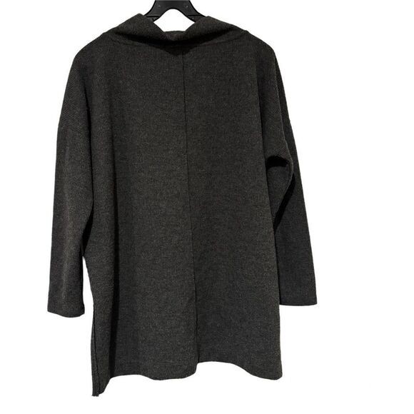 Anthropologie Gray Ribbed Oversized Cowl Neck Sweater Size Small - Picture 2 of 5